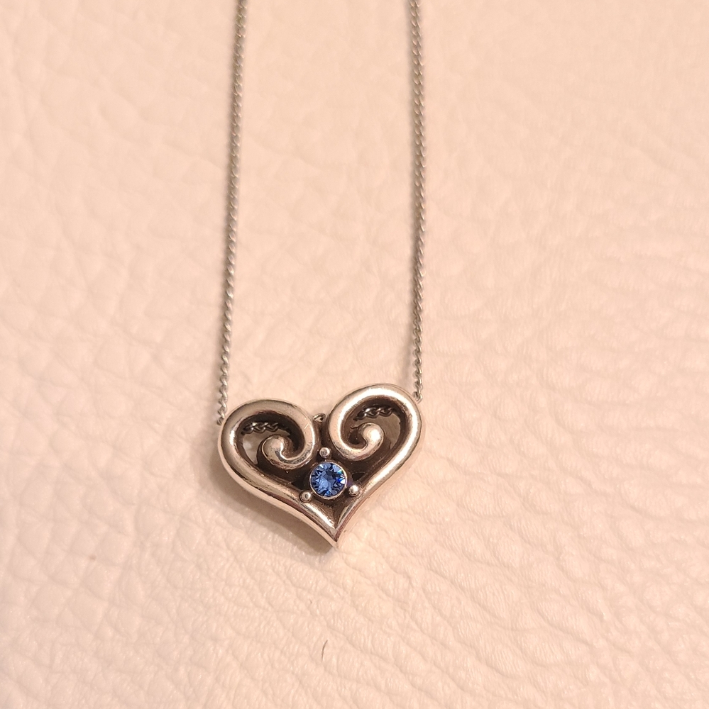 *New* Brighton Alzacar Aquamarine Heart Necklace